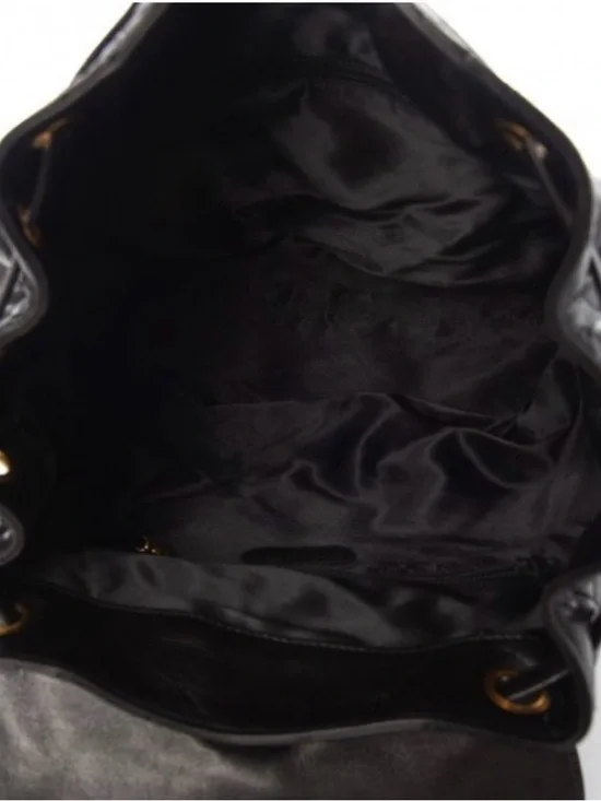 CHANEL Black Quilted Leather Backpack with Gold CC Emblem - Picture 5 of 8